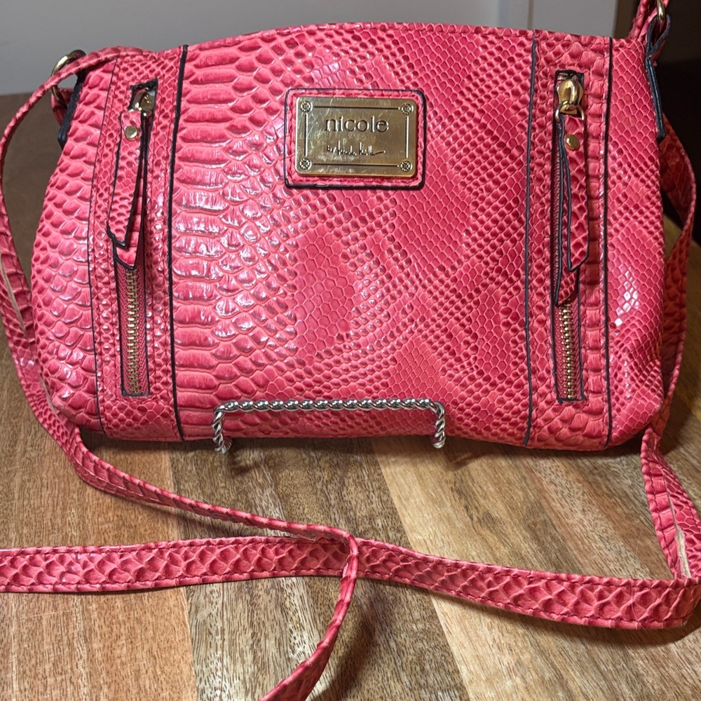 Nicole Miller Pink PVC Small Crossbody